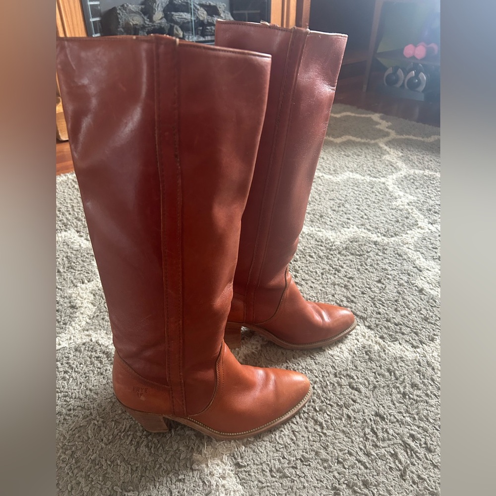Women's Vintage FRYE Boots, 7114 3" Stacked Heel , Made in USA, Size 8